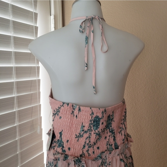 Eloquii Smocked Bodice Halter Floral Print Maxi Dress 14 NWT - Picture 8 of 13